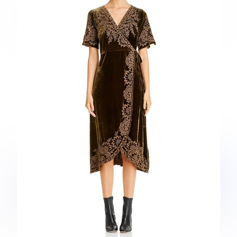 Johnny Was Mina Velvet Wrap Dress Size XS